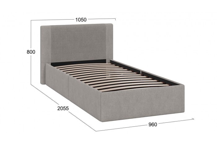 Кровать с ПМ «Тейлор» 900 (с подъемным механизмом) Микровелюр Linea Grande 25/Connect 25 (мокко)