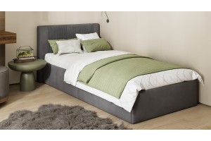 Кровать с ПМ Тейлор 900 (с подъемным механизмом) Микровелюр Linea Grande 66/Connect 66 (серо-коричневый)