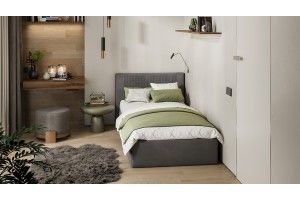 Кровать с ПМ Тейлор 900 (с подъемным механизмом) Микровелюр Linea Grande 66/Connect 66 (серо-коричневый)