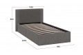 Кровать с ПМ «Тейлор» 900 (с подъемным механизмом) Микровелюр Linea Grande 66/Connect 66 (серо-коричневый)
