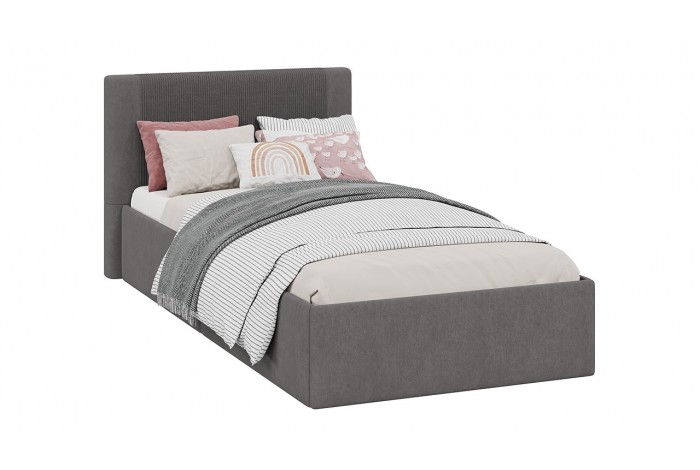 Кровать с ПМ «Тейлор» 900 (с подъемным механизмом) Микровелюр Linea Grande 66/Connect 66 (серо-коричневый)