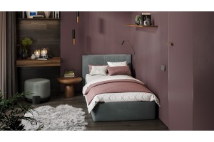 Кровать с ПМ Тейлор 900 (с подъемным механизмом) Микровелюр Linea Grande 83/Connect 83 (серый)