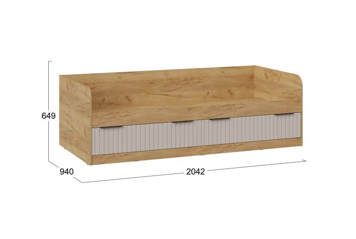 Кровать комбинированная «Хилтон» 900 Тип 1 - 404.006.000 Дуб Крафт золотой, Мокко матовый