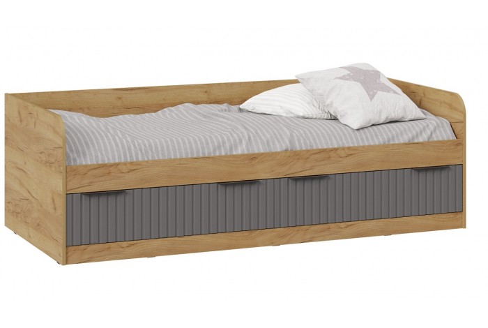 Кровать комбинированная «Хилтон» 900 Тип 1 - 404.006.000 Дуб Крафт золотой, Графит матовый