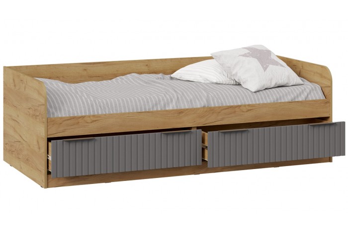 Кровать комбинированная «Хилтон» 900 Тип 1 - 404.006.000 Дуб Крафт золотой, Графит матовый