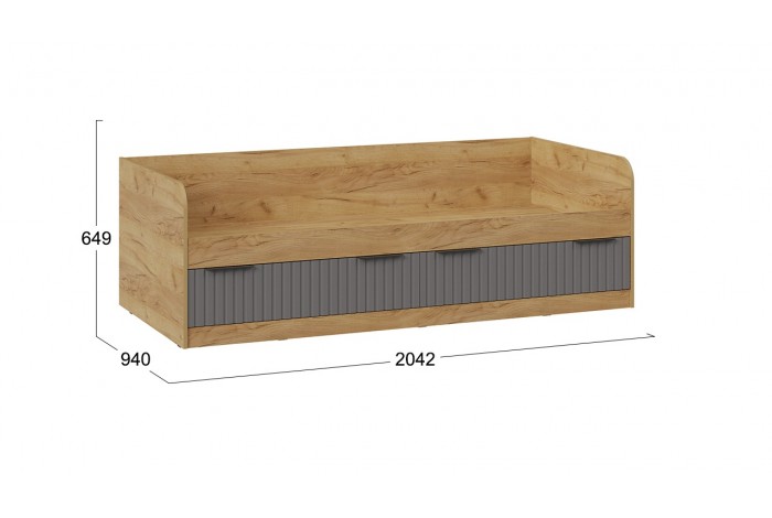 Кровать комбинированная «Хилтон» 900 Тип 1 - 404.006.000 Дуб Крафт золотой, Графит матовый