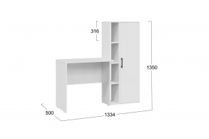 Стол письменный Бейли Белый Ясень