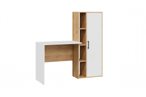 Стол письменный Бейли Дуб Крафт золотой, Белый Ясень