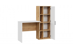 Стол письменный Бейли Дуб Крафт золотой, Белый Ясень