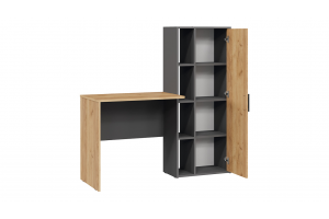 Стол письменный Бейли Графит Серый, Дуб Крафт золотой