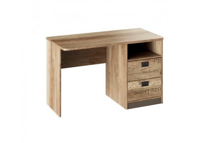 Стол с ящиками «Пилигрим» - ТД-276.15.02 Дуб Каньон светлый, Фон серый