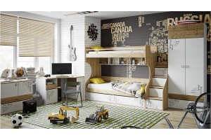 Набор детской мебели Оксфорд №1 Ривьера, Белый с рисунком