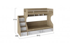 Набор детской мебели Оксфорд №1 Ривьера, Белый с рисунком
