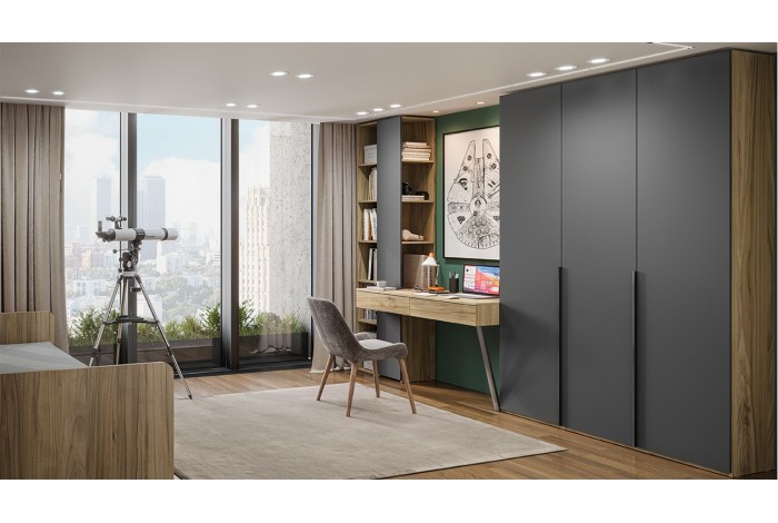 Набор детской мебели «Порто» №1 - ГН-393.101 Яблоня Беллуно, Графит софт