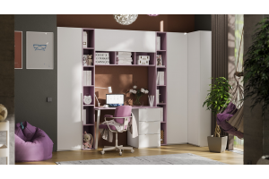 Набор детской мебели Порто №10 Белый жемчуг, Виола, Белый софт