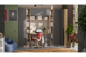 Набор детской мебели Порто №10 Яблоня Беллуно, Графит софт