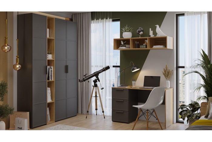 Набор детской мебели «Стелла» №2 - ГН-402.002 Серый вулкан, Фон Серый, Яблоня Беллуно