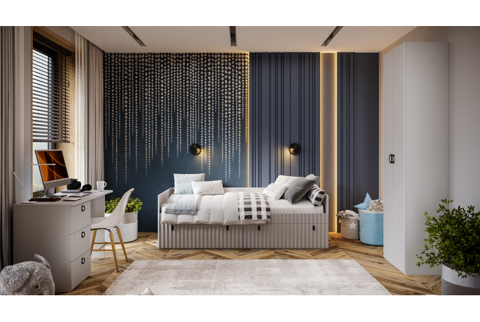 Набор детской мебели «Тиффани» стандартный №1 Белый снег, Белый софт