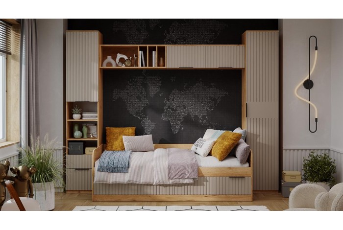 Набор детской мебели «Хилтон» №3 Дуб Крафт золотой, Мокко матовый