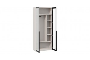 Шкаф для одежды Порто (366) с 2 дверями со стеклом Кашемир матовый, Графит, Стекло сатин черное