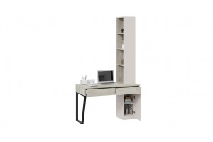 Стол письменный (366/580) со шкафом комбинированным (настольным) «Порто» Кашемир матовый, Баттл Рок, Кашемир сатин