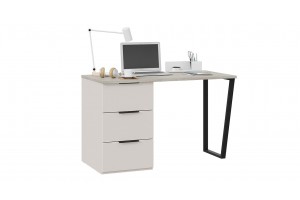 Стол письменный с тумбой универсальной Порто Кашемир матовый, Баттл Рок, Кашемир сатин