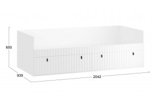 Кровать комбинированная Тиффани 900 Тип 1 Белый снег, Белый софт