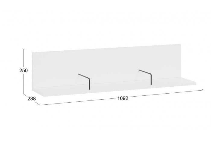 Полка настенная «Тиффани» 1092 Тип 2 - 415.010.000 Белый снег