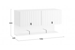 Шкаф настенный с полкой Тиффани 1092 Белый снег, Белый софт
