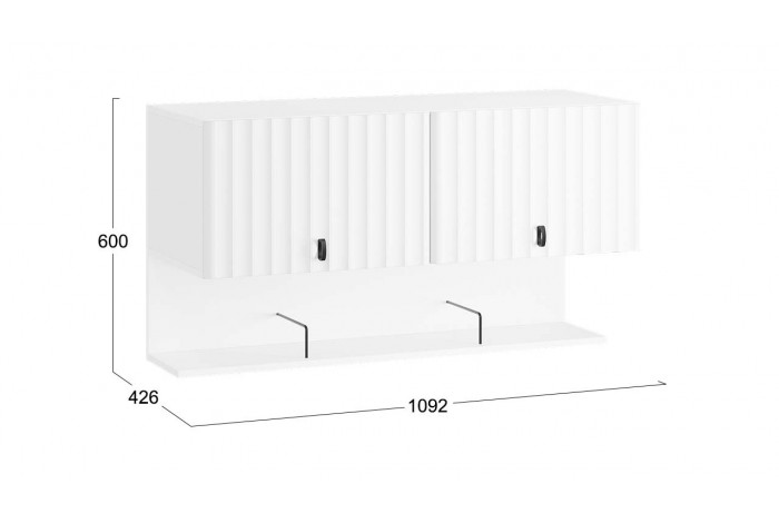 Шкаф настенный с полкой «Тиффани» (1092) Белый снег, Белый софт