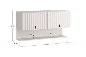 Шкаф настенный с полкой Тиффани 1092 Кашемир, Кашемир матовый