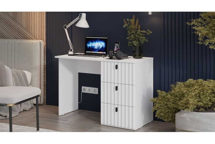 Стол письменный «Тиффани» Тип 1 - 415.005.000 Белый снег, Белый софт