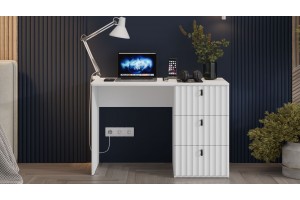 Стол письменный Тиффани Тип 1 Белый снег, Белый софт