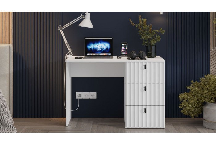 Стол письменный «Тиффани» Тип 1 - 415.005.000 Белый снег, Белый софт