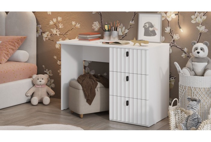 Стол письменный «Тиффани» Тип 1 - 415.005.000 Белый снег, Белый софт