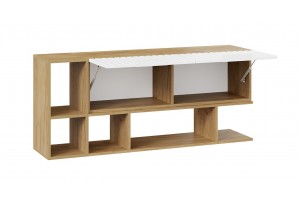 Шкаф настенный с двумя полками Хилтон (1350) Дуб Крафт золотой, Белый матовый