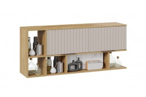 Шкаф настенный с двумя полками Хилтон (1350) Дуб Крафт золотой, Мокко матовый