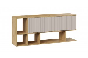 Шкаф настенный с двумя полками Хилтон (1350) Дуб Крафт золотой, Мокко матовый