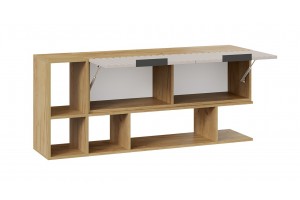 Шкаф настенный с двумя полками Хилтон (1350) Дуб Крафт золотой, Мокко матовый