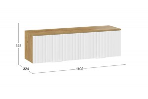 Шкаф настенный Хилтон (1100) Дуб Крафт золотой, Белый матовый