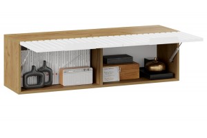 Шкаф настенный Хилтон (1100) Дуб Крафт золотой, Белый матовый