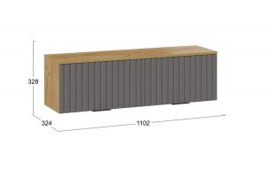Шкаф настенный Хилтон (1100) Дуб Крафт золотой, Графит матовый