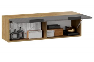 Шкаф настенный Хилтон (1100) Дуб Крафт золотой, Графит матовый