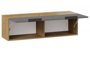 Шкаф настенный Хилтон (1100) Дуб Крафт золотой, Графит матовый