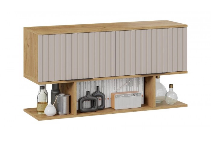 Шкаф настенный с полкой «Хилтон» (1100) Дуб Крафт золотой, Мокко матовый