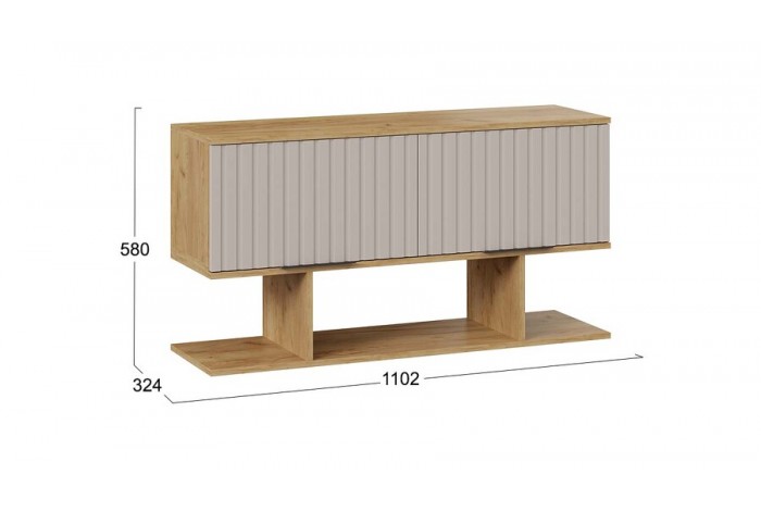Шкаф настенный с полкой «Хилтон» (1100) Дуб Крафт золотой, Мокко матовый
