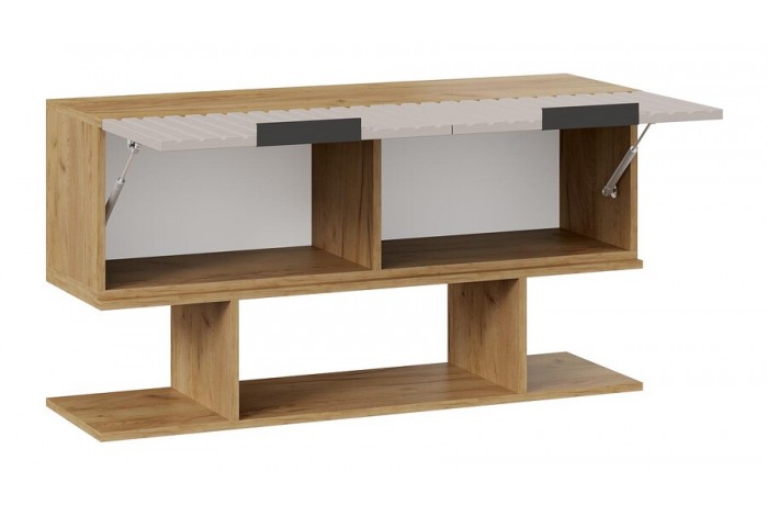 Шкаф настенный с полкой «Хилтон» (1100) Дуб Крафт золотой, Мокко матовый