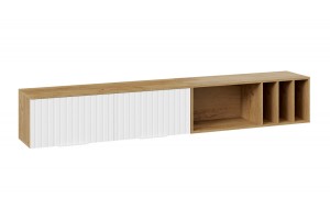 Шкаф настенный с полкой Хилтон (2040) Дуб Крафт золотой, Белый матовый