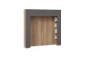 Шкаф навесной Порто (366) со стеллажами и декоративными панелями - СМ-393.21.022-23 Яблоня Беллуно, Графит софт