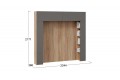Шкаф навесной Порто (366) со стеллажами и декоративными панелями - СМ-393.21.022-23 Яблоня Беллуно, Графит софт
